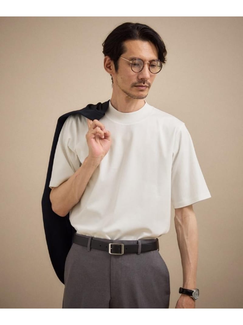 【接触冷感】アイスクリアコットン モックネック Tシャツ TAKEO KIKUCHI タケオキクチ トップス カットソー・Tシャツ ブラック ホワイト【送料無料】[Rakuten Fashion]