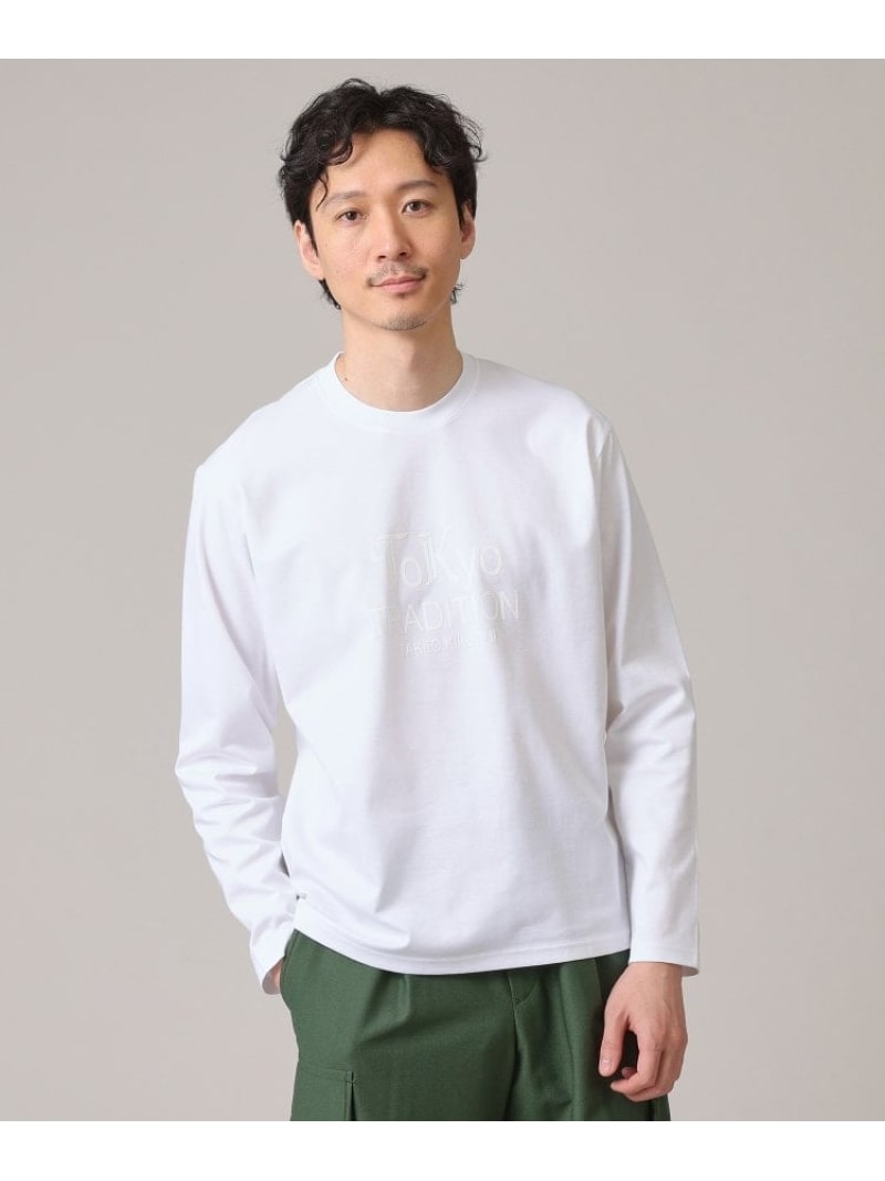 【SALE／43%OFF】3Dロゴ プリント Tシャツ TAKEO KIKUCHI タケオキクチ トップス カットソー・Tシャツ ホワイト ブラック【RBA_E】【送料無料】[Rakuten Fashion]