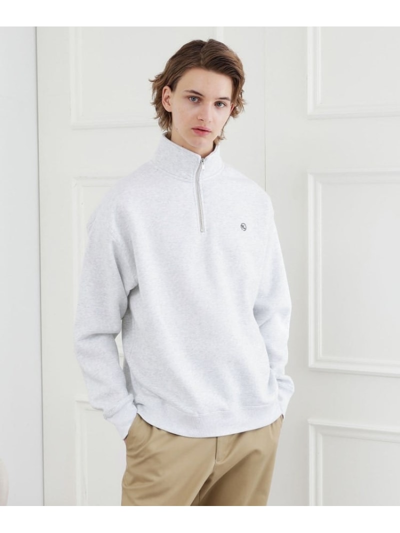 【LIMITED】ワンポイント刺繍ハーフジップスウェット トレーナー TAKEO KIKUCHI タケオキクチ トップス..