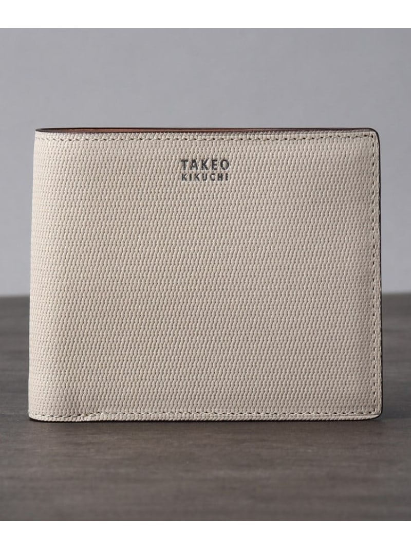 ミニメッシュ レザー 2つ折り財布 TAKEO KIKUCHI タケオキクチ 財布・ポーチ・ケース 財布 ネイビー イエロー ブルー ホワイト ブラック グレー