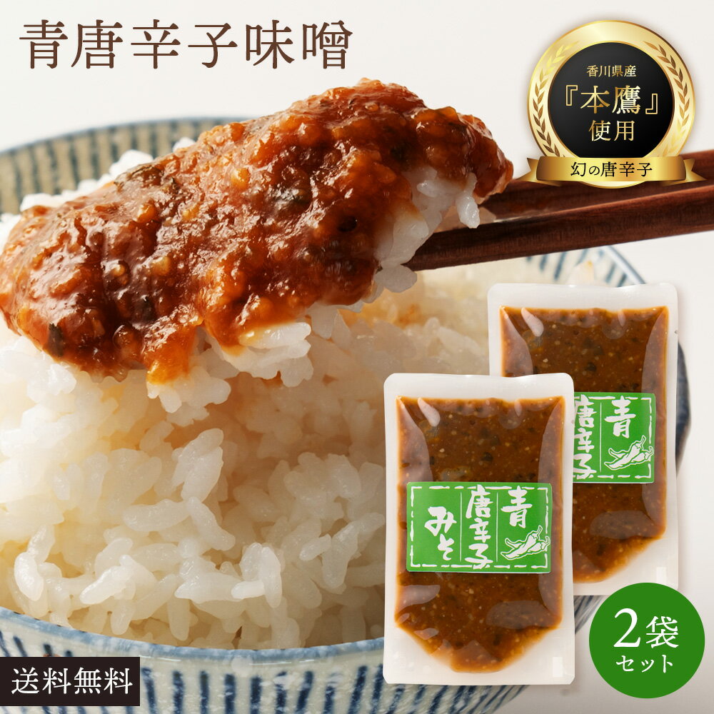 送料無料 青唐辛子味噌 150g×2袋 おかず味噌 なめみそ 国産 香川県産 本鷹 唐辛子 青唐辛子 自社農園 小豆島 カプサイシン ポイント消化 食品 お試し ポイント消費 セット 詰め合わせ ごはんのお供 ご飯のお供 御飯のお供 お取り寄せ グルメのサムネイル
