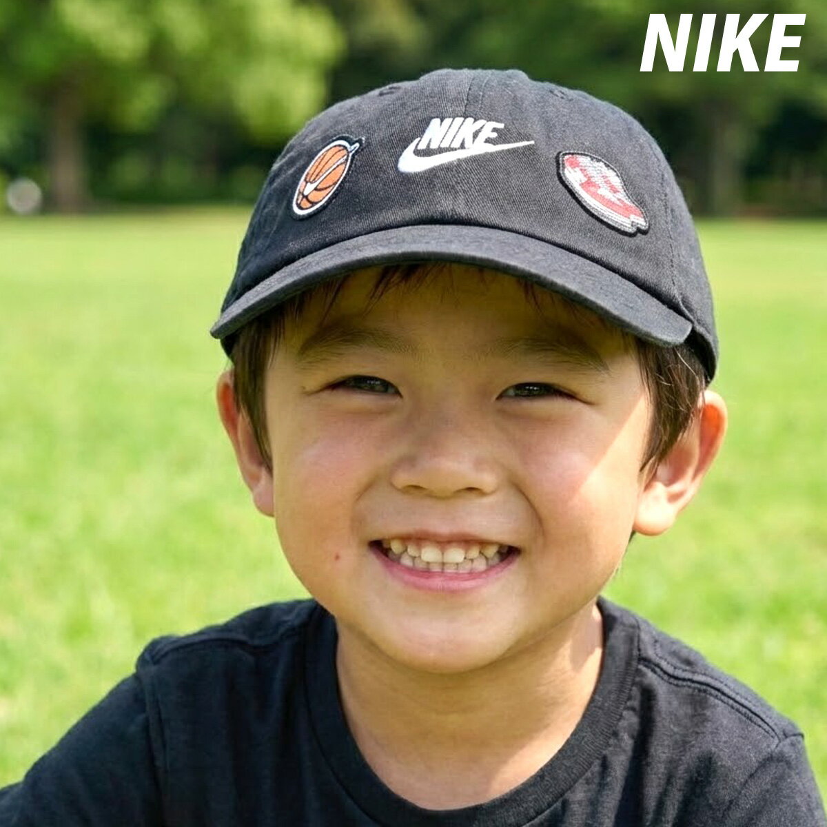 ナイキ キッズ ジュニア キャップ クラブ 子供 ブランド 帽子 バスケ 黒 コットン100 綿10 ...