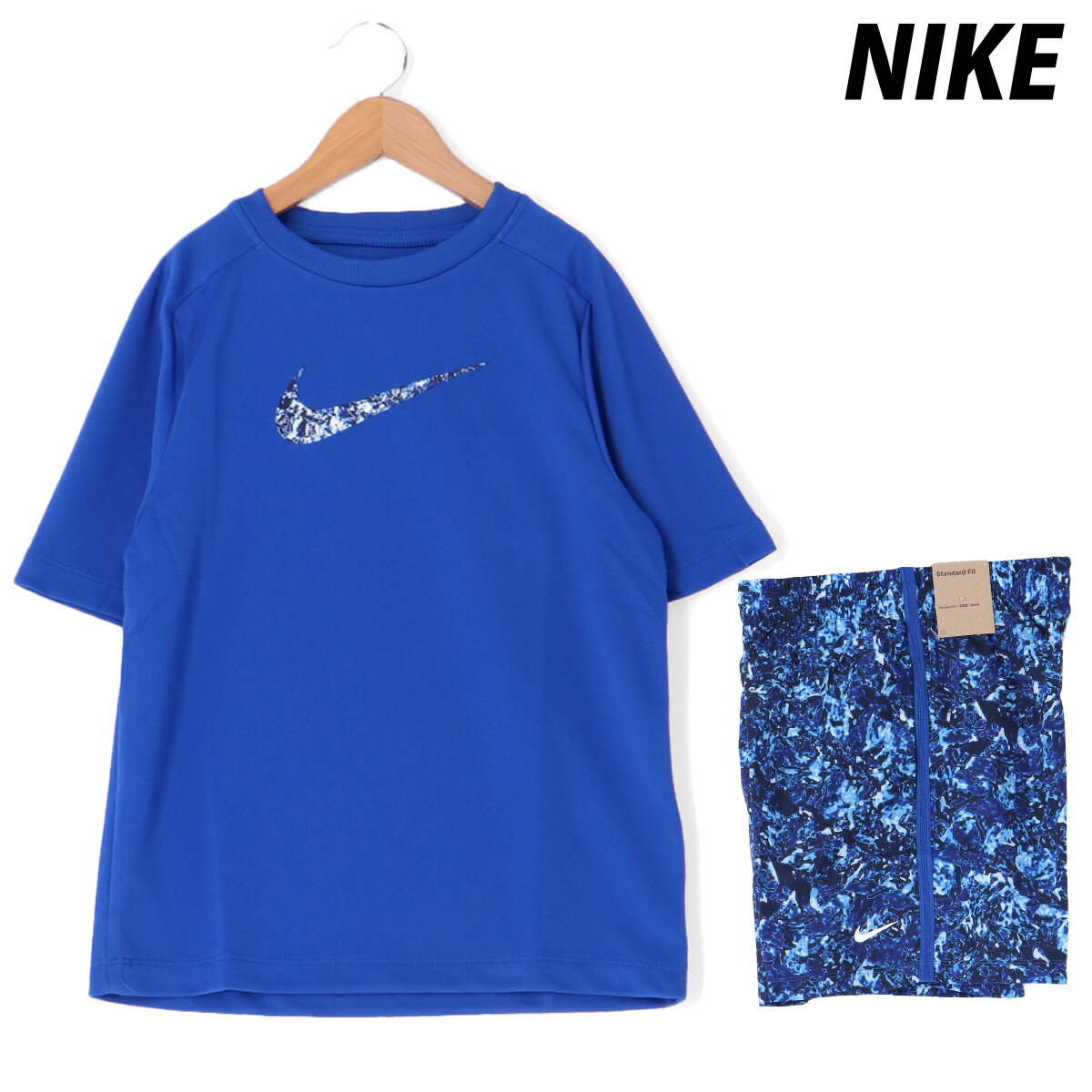 ナイキ 新作 Tシャツ ハーフパンツ 上下 ジュニア NIKE 半袖 吸汗 速乾 ストレッチ ドライ FV0274 あす楽 青 ブルー| セットアップ 上下セット 男 女の子 キッズ 男の子 プラクティスシャツ プラシャツ スポーツウェア トレーニングウェア ドライ 速乾