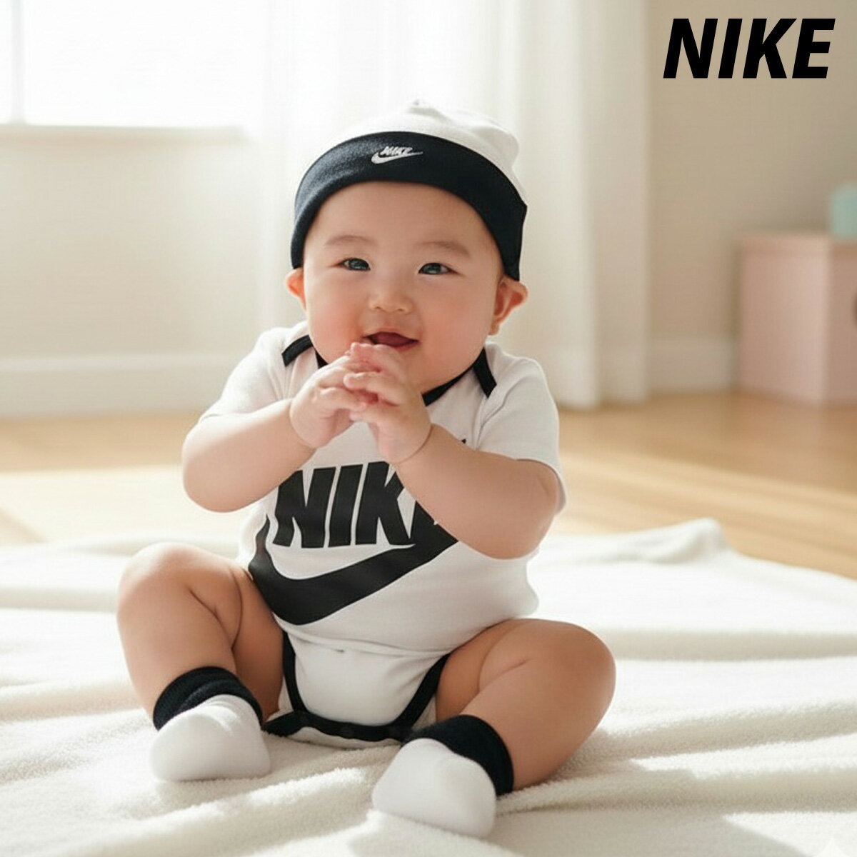 期間限定!最大3000円オフクーポン有! ナイキ Tシャツ ブランド ジュニア 半袖 ベビー 3点セット ロンパース カバーオール ソックス 帽子 出産祝い ギ...