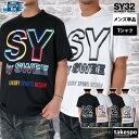 エスワイサーティトゥバイスィートイヤーズ Tシャツ メンズ 半袖 バックプリント付き ビッグロゴ ストレッチ クルーネック ネオン SY32 by SWEET YEARS 15049 大きいサイズ 有 スポーツウェア トレーニングウェア スポーツ おしゃれ ブランド 新作 あす楽