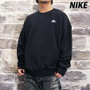 ナイキ スウェットシャツ メンズ 綿100 ゆったり トレーナー クラブ フリース 黒 ブラック NIKE HJ1820 大きいサイズ 有 スポーツウェア トレ...