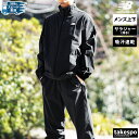 【マラソン限定】最大2000円クーポン! ニューバランス クロス薄手 ジャージ上下 メンズ セットアップ newbalance AMJ51504 ドライ 黒 ブ...