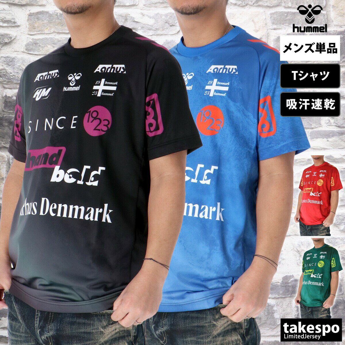 期間限定!最大3000円オフクーポン有! Tシャツ メンズ 半袖 吸汗 速乾 ヒュンメル 吸水 ユーロロゴ ブランド hummel ドライ バックプリント ハン...