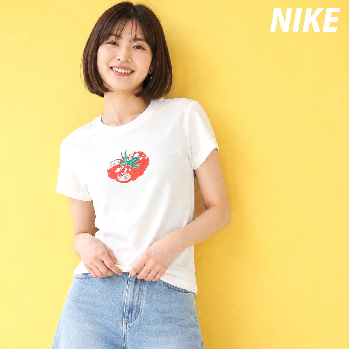 Rakuten - ナイキ Tシャツ ブランド レディース 半袖 ストレッチ トマト クルーネック 白 ホワイト NIKE IO3532 ウィメンズ かわいい 大きいサイズ 有 トップス ウォーキング ウェア スポーツウェア トレーニングウェア スポーツ おしゃれ 新作