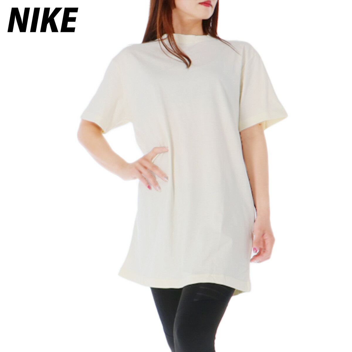 ナイキ Tシャツ 上 レディース NIKE 半袖 ゆったり ビッグシルエット ロゴ オーバーサイズ チュニック CJ2243 白 ホワイト| ウィメンズ かわいい 大きいサイズ 有 トップス ウォーキング ウェ…