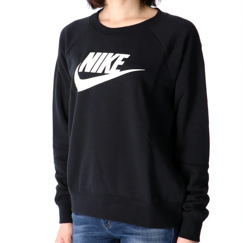 送料無料 SALE セール ナイキ スウェットシャツ 上 レディース NIKE トレーナー ビッグロゴ エッセンシャル BV4113 BLK 6出ok