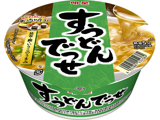 【送料無料　12個販売】明星　すうどんでっせ　　67g