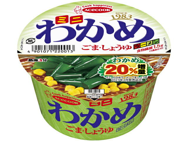 【送料無料】【12個販売】エースコック ミニわかめラーメン ごま・しょうゆ 38g