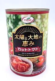 送料無料　まとめてお得【24個販売】天長　太陽と大地の恵みカットトマト缶詰　390g