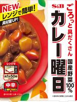 【送料無料　5個販売】エスビー　カレー曜日　中辛　　　レトルト　カレー