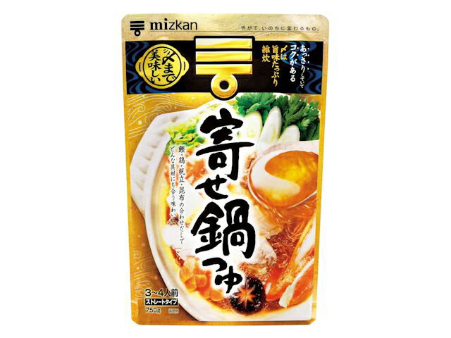 【送料無料　6個販売】ミツカン　〆まで美味しい 寄せ鍋つゆ ストレート 750g