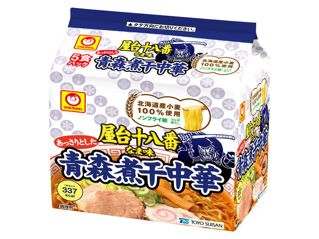 乐天商城 - 送料無料　まとめてお得【6個販売】東洋水産　屋台十八番　なま味青森煮干中華　5食パック×6個