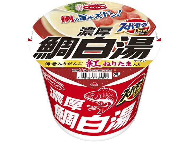 【送料無料　まとめてお得】【12個販売】エースコック　スーパーカップ1.5倍　濃厚鯛白湯ラーメン　107g