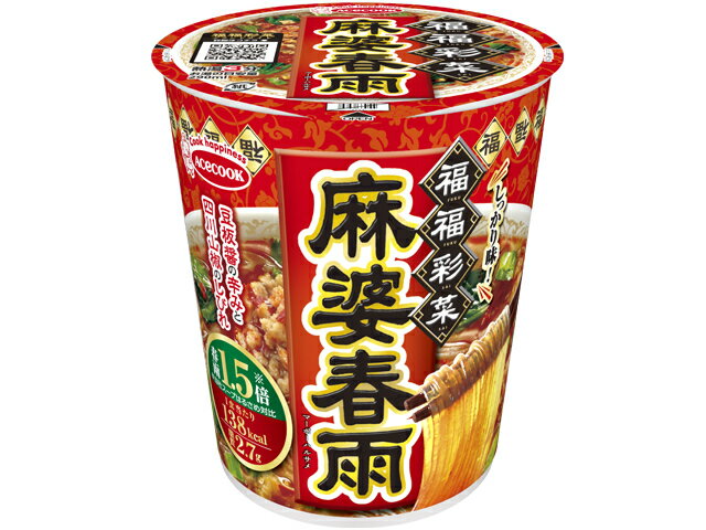 送料無料　まとめてお得【12個販売】エースコック　福福彩菜　麻婆春雨　38g×12個（1ケース）　はるさめ　スープ