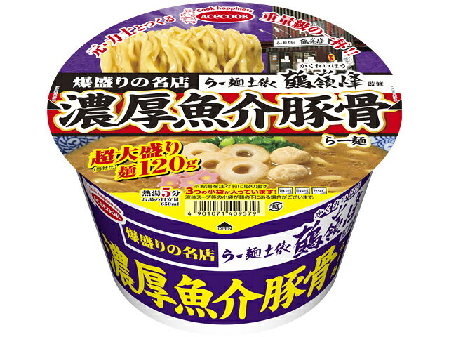 Rakuten - 送料無料　まとめてお得【12個販売】エースコック　爆盛りの名店　らー麺土俵鶴嶺峰監修　濃厚魚介豚骨らー麺