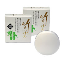 送料込み 【竹せっけん (80g×2個)】竹 せっけん 石鹸 石けん 竹酢液 蒸留 蒸留精製 体臭 乾燥肌 敏感肌 にきび アトピー アレルギー肌 泡石鹸 クレンジング 無添加 無香料 無着色 ヒアルロン酸 植物性 消臭 洗顔 全身 化粧 国産