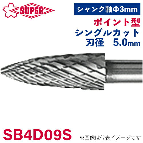 ●仕様 □形状：ポイント型（シングルカット） □刃径：5mm □刃長：12.7mm □軸径：3mm □軸長：25.3mm □オール超硬/ロー付：オール超硬