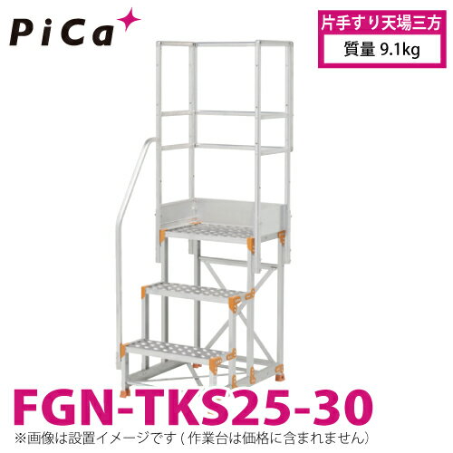 ピカ/Pica 作業台用手すり (Danchiシリーズ) 片手すり天場三方 FGN-TKS25-30 適用型式：FGN/FGC-2560-30 質量：9.1kg ダンチ