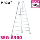 ピカ /Pica 上わく付き専用脚立 SEG-A300 最大使用質量:100kg 天板高さ:3m 踏台