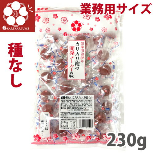 赤城フーズ 種とりカリカリ梅 1袋 230g（約27粒） 大粒 業務用 熱中症対策 種なし 種取り