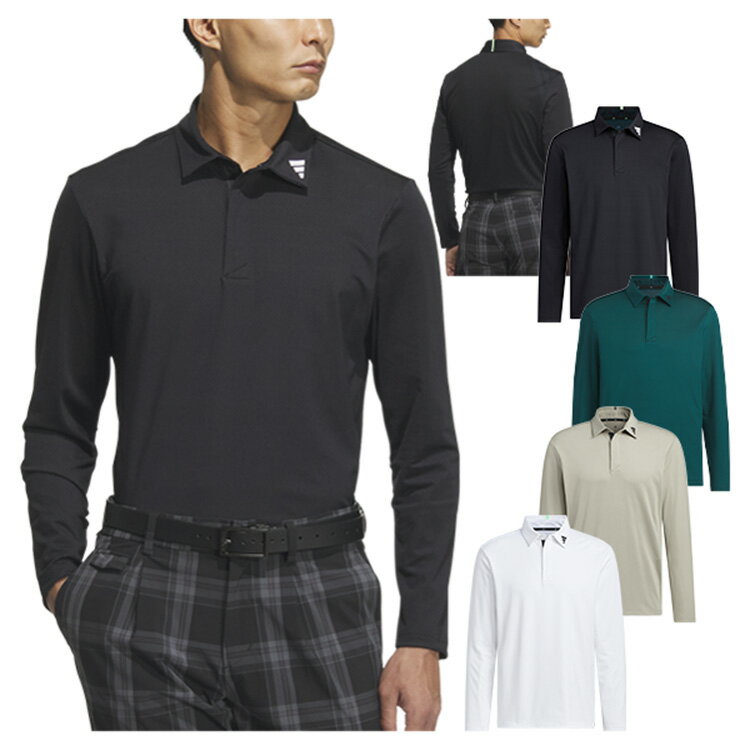 【365日出荷対応】 アディダス ゴルフ ポロシャツ メンズ 長袖 シャツ ポロ ジャカード レギュラーフィット ゴルフウェア ブランド 無地 秋 冬 JWJ8...