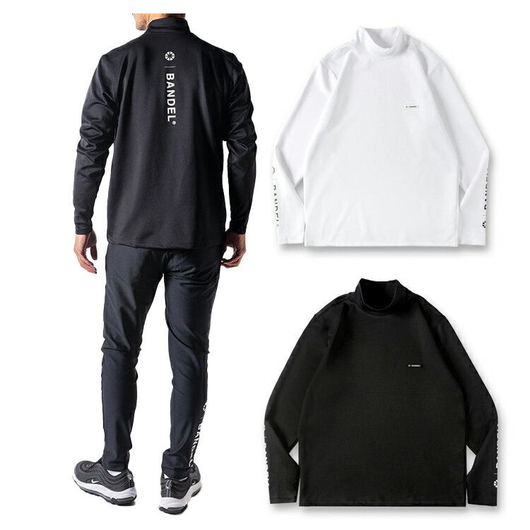 【月間優良ショップ受賞】 バンデル ゴルフ モックシャツ メンズ 長袖 モックネック ハイネック シャツ 吸水速乾 UVカット 無地 ゴルフウェア ブランド ロゴ BG-3ALSMC BANDEL GOLF