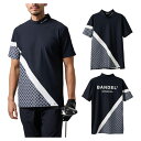 【365日出荷対応】 バンデル ゴルフ モックシャツ メンズ 半袖 シャツ ハイネック モックネック 接触冷感 UVカット 軽量 バックロゴ ゴルフウェア ロゴ BGS-5SASMC BANDEL GOLF