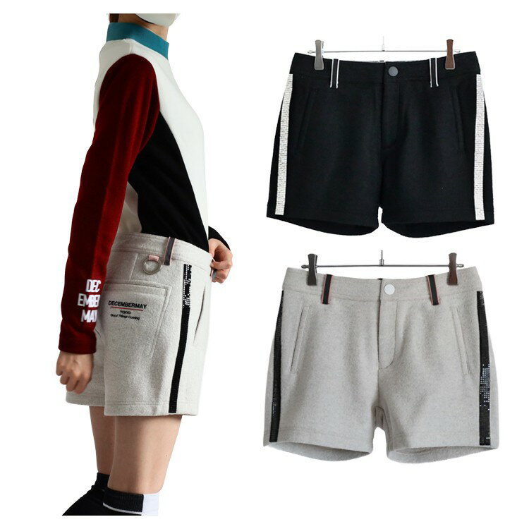 Rakuten - 【月間優良ショップ受賞】 ディセンバーメイ ゴルフ パンツ レディース ショートパンツ 微起毛 ストレッチ 防寒 ボア ジャージ ブランド ロゴ 秋冬 ゴルフウェア DECEMBERMAY 2-112-2020