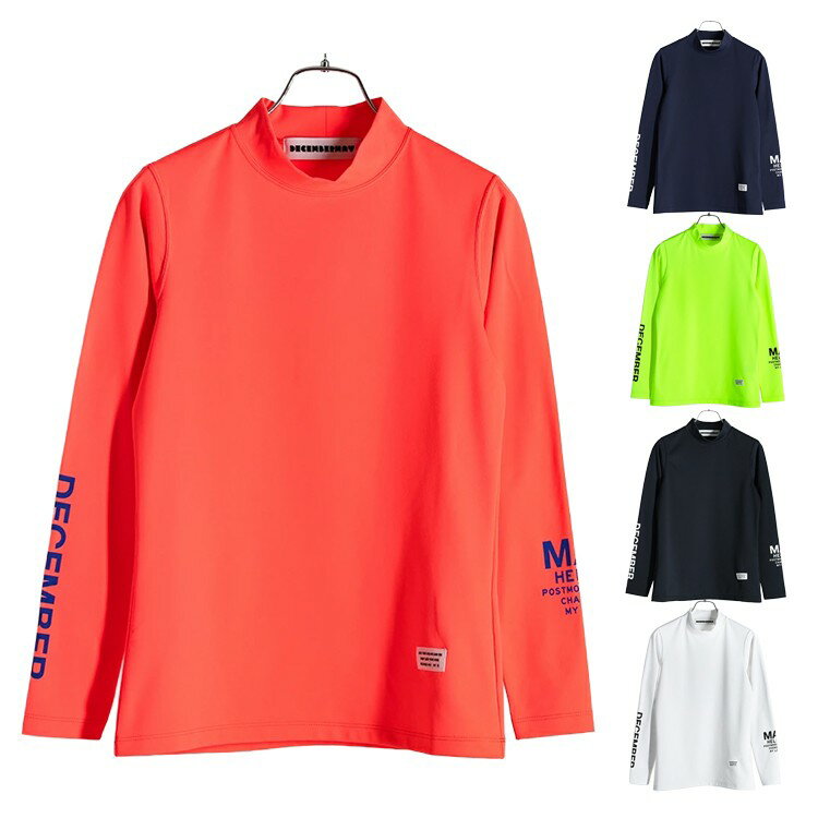 Rakuten - 【月間優良ショップ受賞】 ディセンバーメイ ゴルフ モックシャツ レディース 長袖 インナーシャツ ハイネック モックネック ストレッチ 裏起毛 保温 吸水速乾 春 秋冬 ゴルフウェア 無地 ロゴ シンプル ブランド DECEMBERMAY 2-312-0508
