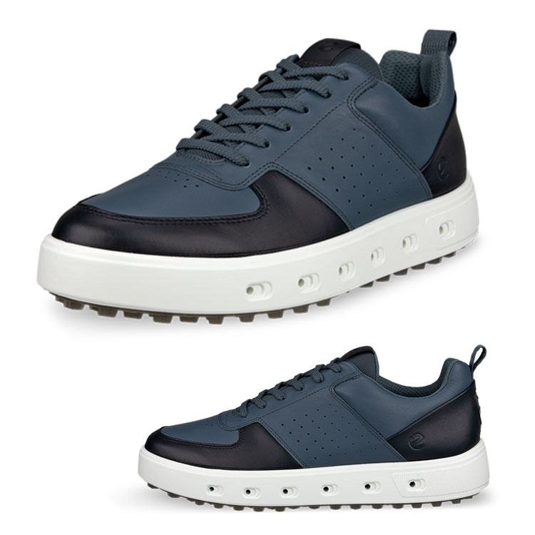 【365日出荷対応】 エコーゴルフ シューズ メンズ 紐 STREET 720 ゴルフシューズ ストリート レザー 靴 防水 スパイクレス ブランド EG111...