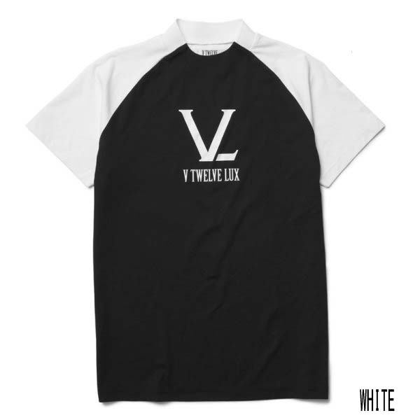 V12 ゴルフ モックネック シャツ 半袖 メンズ LUX ハイネック モックシャツ ゴルフウェア GOLF ブラック 黒 ホワイト 白 春 夏 秋 VLX2111-CT05