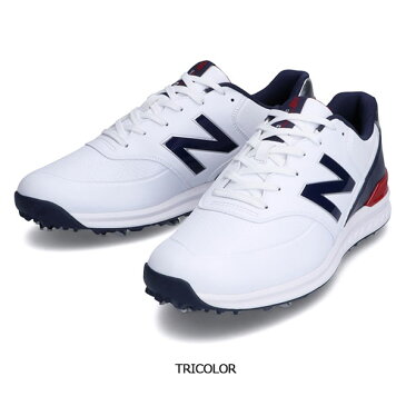 【月間優良ショップ受賞】 ニューバランス ゴルフ シューズ 靴 メンズ レディース スパイク 鋲あり スパイクシューズ 紐 紐靴 ゴルフシューズ 軽量 白 ホワイト トリコロール UG996 TR2