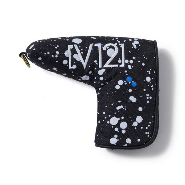 【月間優良ショップ受賞】V12ゴルフパターカバーピンタイプメンズレディースヘッドカバーピン型ブレード型パターカバー黒ブラックスプラッシュペイントV122110-AC08