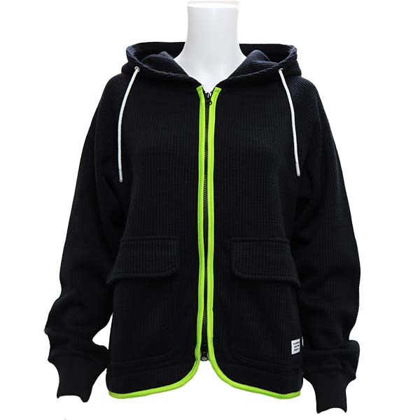 正規販売店 パーカー ディセンバーメイ ゴルフ フルジップ ワッフル お得 フーディー ニット 長袖 トップス 4 105 11 ブラック 冬 秋 ブランド Tokyo Decembermay 黒 春