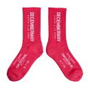 【月間優良ショップ受賞】 ディセンバーメイ ゴルフ ソックス メンズ クルーソックス ミドル丈 くつ下 カラーソックス ピンク 1-999-4104 ブランド DECEMBERMAY