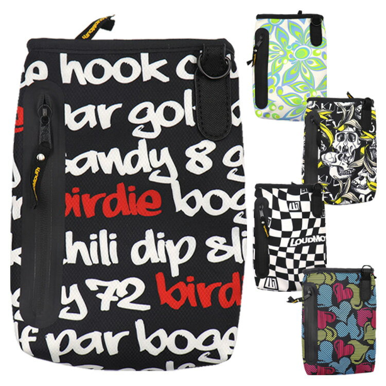 【アウトレット商品】 ラウドマウス ゴルフ ポーチ メンズ レディース ラウンドポーチ ショルダーポーチ 撥水 ファスナー付き ポシェット ゴルフバッグ 総柄 ...