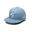 【365日出荷対応】 ニューエラ キャップ メンズ レディース 帽子 ロゴ デニム 59FIFTY 14388870 NEW ERA 無地 シール 平つば フラ...