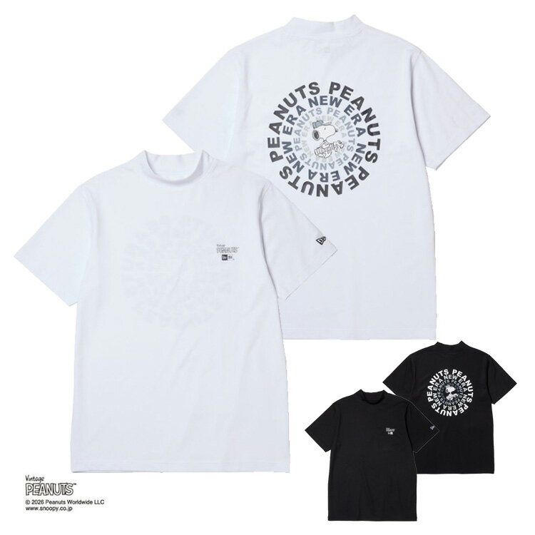 Rakuten - 【365日出荷対応】 ニューエラ ゴルフ モックシャツ コラボ メンズ レディース 半袖 Tシャツ ミッドネック ピーナッツ スヌーピー ゴルフウェア ブランド 無地 14865850 NEW ERA 春 夏