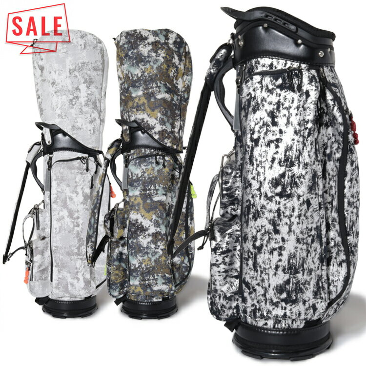 【セール対象】 マニウノ ゴルフ キャディバッグ メンズ レディース 9.5型 約3.5kg 9分割 ゴルフバッグ レア ブランド 総柄 MUMG2AC1 MA...