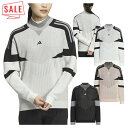 【セール対象】 50%オフ アディダス ゴルフ セーター レディース 長袖 ニット クルーネック ドロップショルダー ゴルフウェア ブランド 総柄 グラフィック...