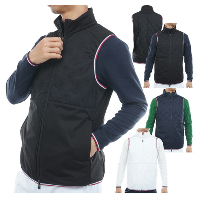 【365日出荷対応】 トミーヒルフィガー ゴルフ ベスト メンズ ジャケットベスト キルトベスト ハイネック 中綿 ストレッチ 防風 ゴルフウェア ブランド 無地 ロゴ 秋 冬 THMA577