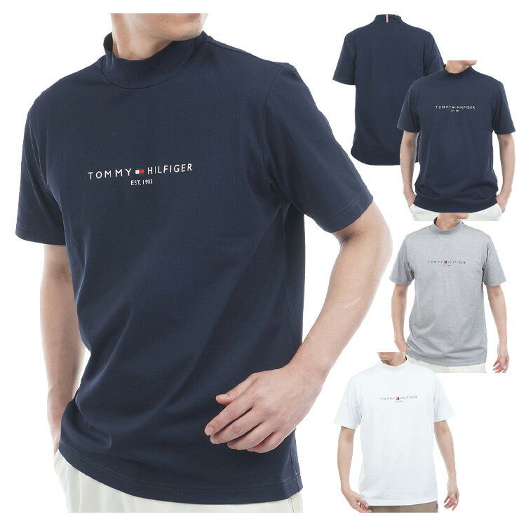 Rakuten - 【365日出荷対応】 トミーヒルフィガー ゴルフ モックシャツ メンズ 半袖 シャツ モックネック ハイネック 吸水速乾 UVカット ゴルフウェア ブランド 無地 ロゴ THMA634