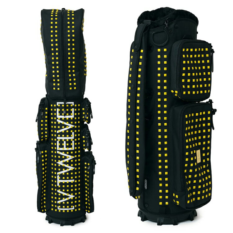 【月間優良ショップ受賞】 V12 ゴルフ キャディバッグ メンズ スタッズ キャディーバッグ ゴルフバッグ 9.5型 4分割 レア ブランド ブラック V122...