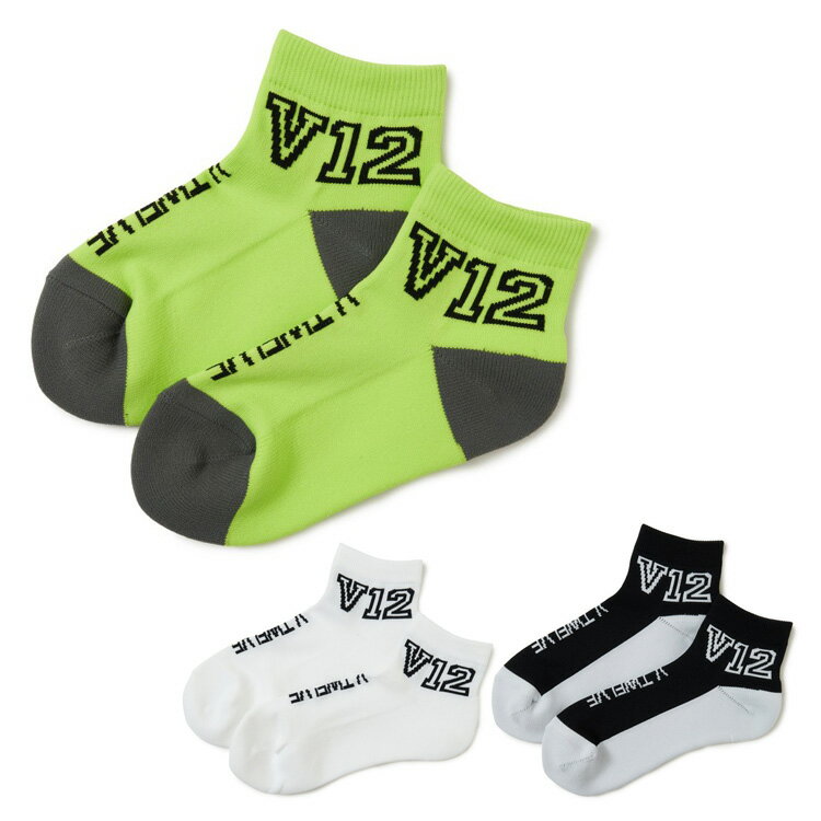 【365日出荷対応】 V12 ゴルフ ソックス レディース 靴下 ミドル丈 ミドルソックス スニーカーソックス ショートソックス クッション性 ロゴ ブランド V122310-AC21 V12 GOLF