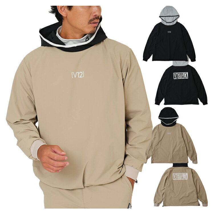 【365日出荷対応】 V12 ゴルフ ジャケット メンズ ナイロン 長袖 フード パーカー 軽量 ストレッチ 撥水 ゴルフウェア ブランド 無地 ロゴ V122...